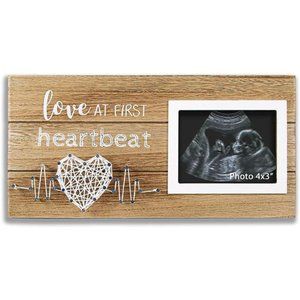 Pregnancy Announcement  - Love At First Heartbeat Sonogram Picture Frame 4" x 3"